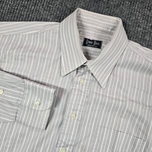 Gitman Bros. Shirt Mens 16.5 33 Gray Stripe Long Sleeve Button Up Cotton USA